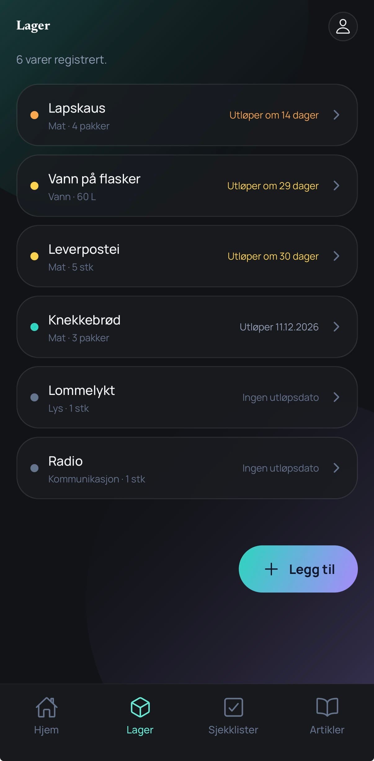 HomeSheltr — Inventory